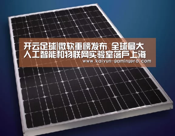 开云足球|微软重磅发布 全球最大人工智能和物联网实验室落户上海(图3) 开云足球